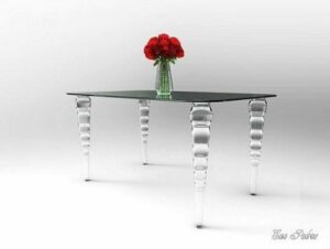Casa Padrino Beistelltisch Designer Tisch 140cm - Ghost Chair Table - Polycarbonat Möbel Acryl