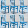 Casa Padrino Esszimmerstuhl Designer Acryl Stuhl Set Blau 40 x 46 x H. 92