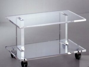 Design Objekte Rollcontainer Acryl TV-Möbel rollbar puristisch
